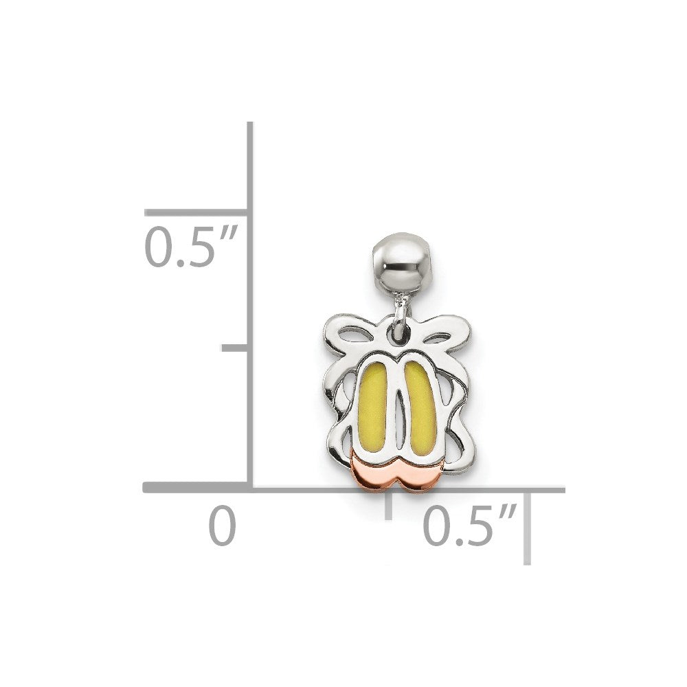 Mio Memento Sterling Silver Enamel Dangle Ballet Shoes Charm