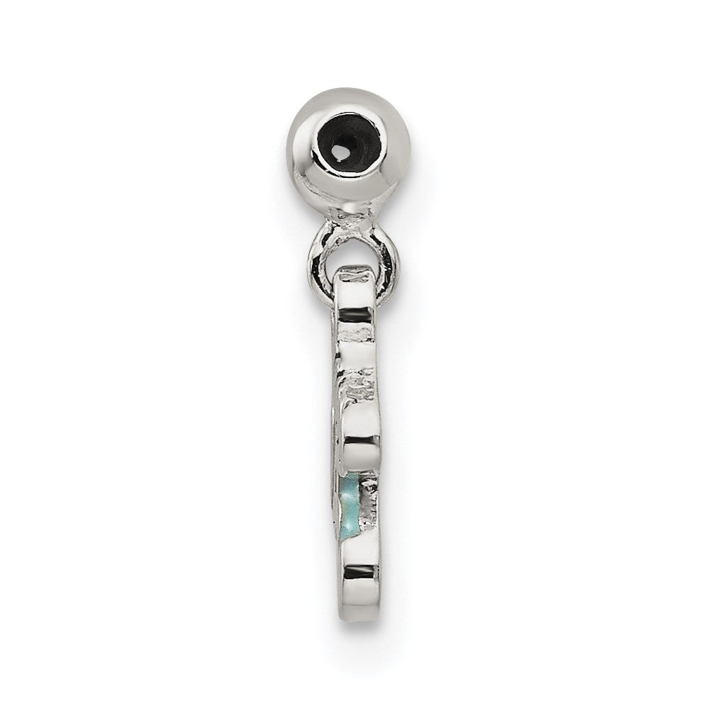 Mio Memento Sterling Silver Blue Enamel Dangle Baby Sock Charm
