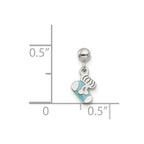 Mio Memento Sterling Silver Blue Enamel Dangle Baby Sock Charm