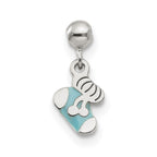 Mio Memento Sterling Silver Blue Enamel Dangle Baby Sock Charm