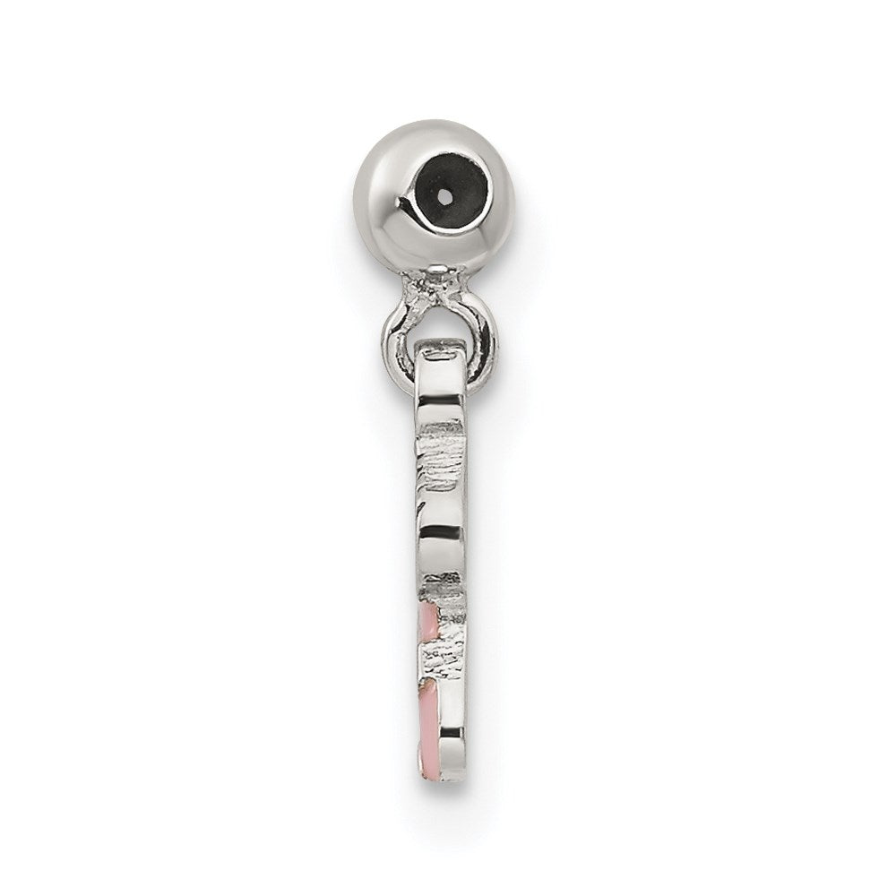 Mio Memento Sterling Silver Pink Enamel Dangle Baby Sock Charm