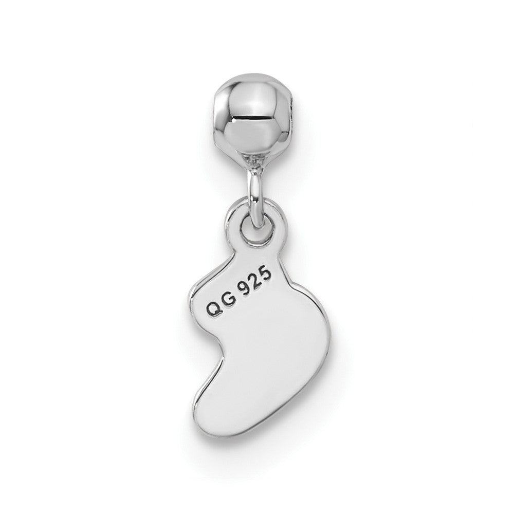 Mio Memento Sterling Silver Pink Enamel Dangle Baby Sock Charm