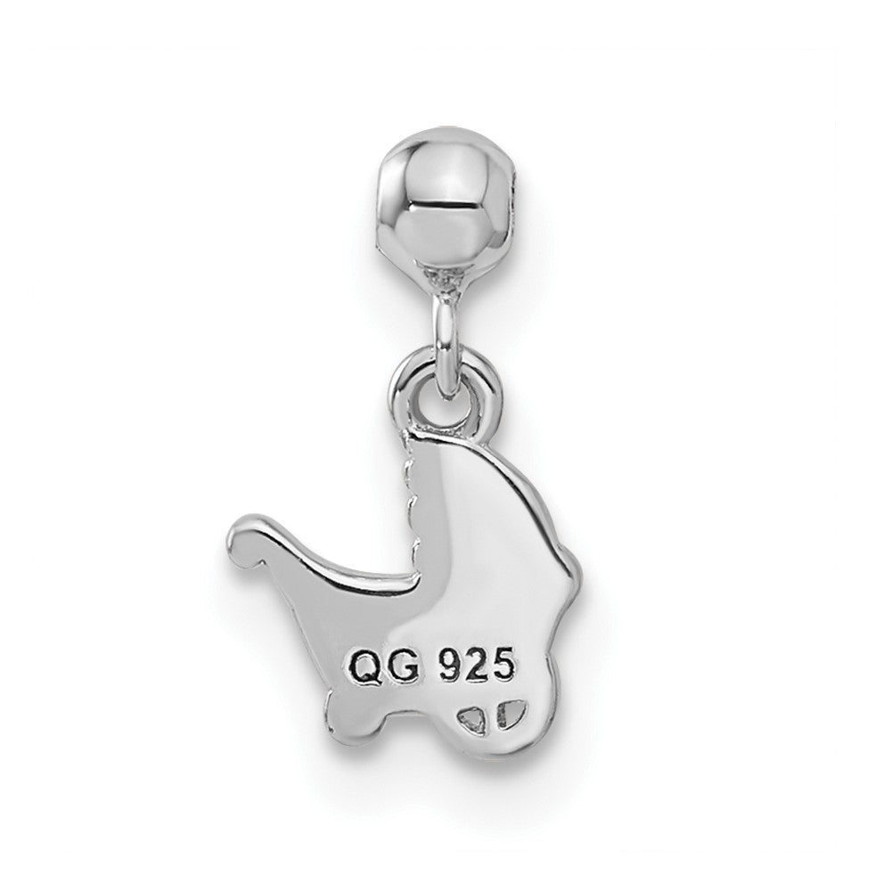 Mio Memento Sterling Silver Gold Tone Enamel Baby Carriage Charm