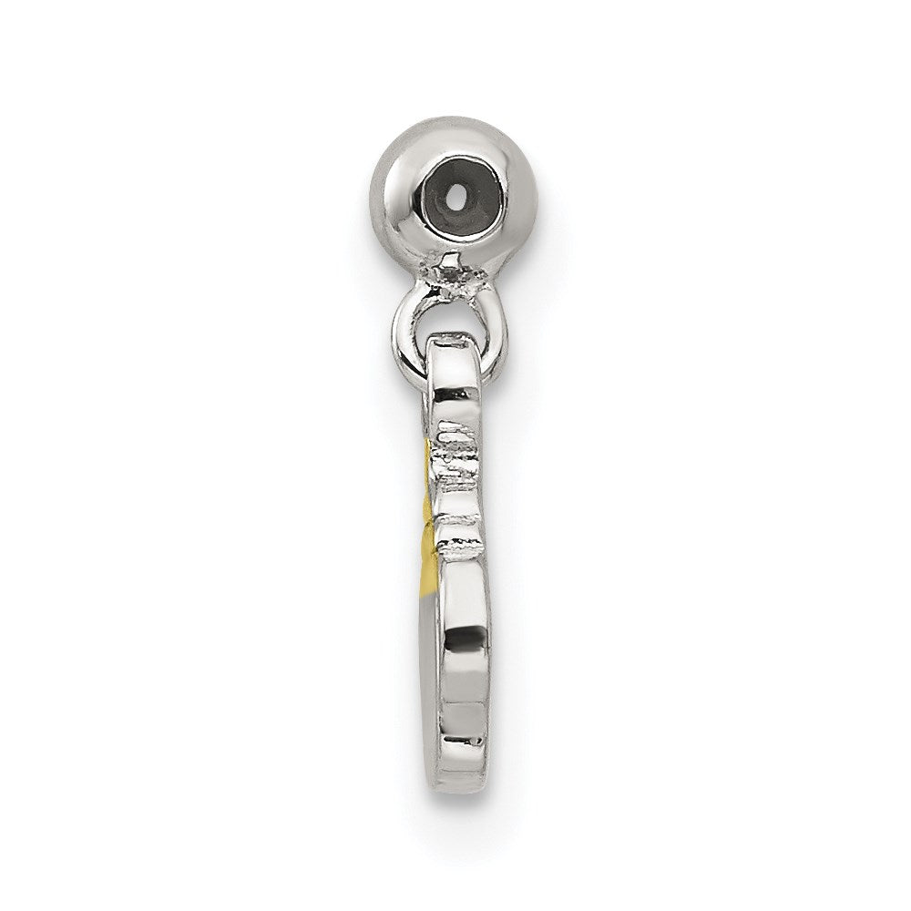 Mio Memento Sterling Silver Gold Tone Dangle Baby Bottle Charm