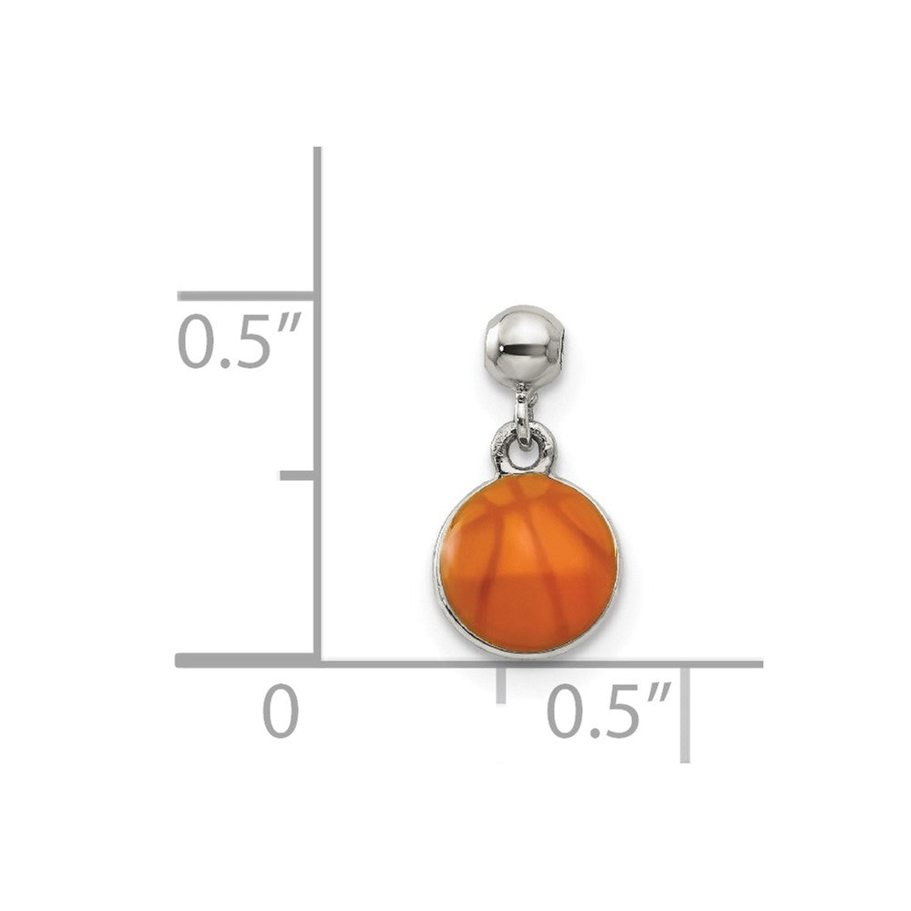 Mio Memento Sterling Silver Enamel Dangle Basket Ball Charm