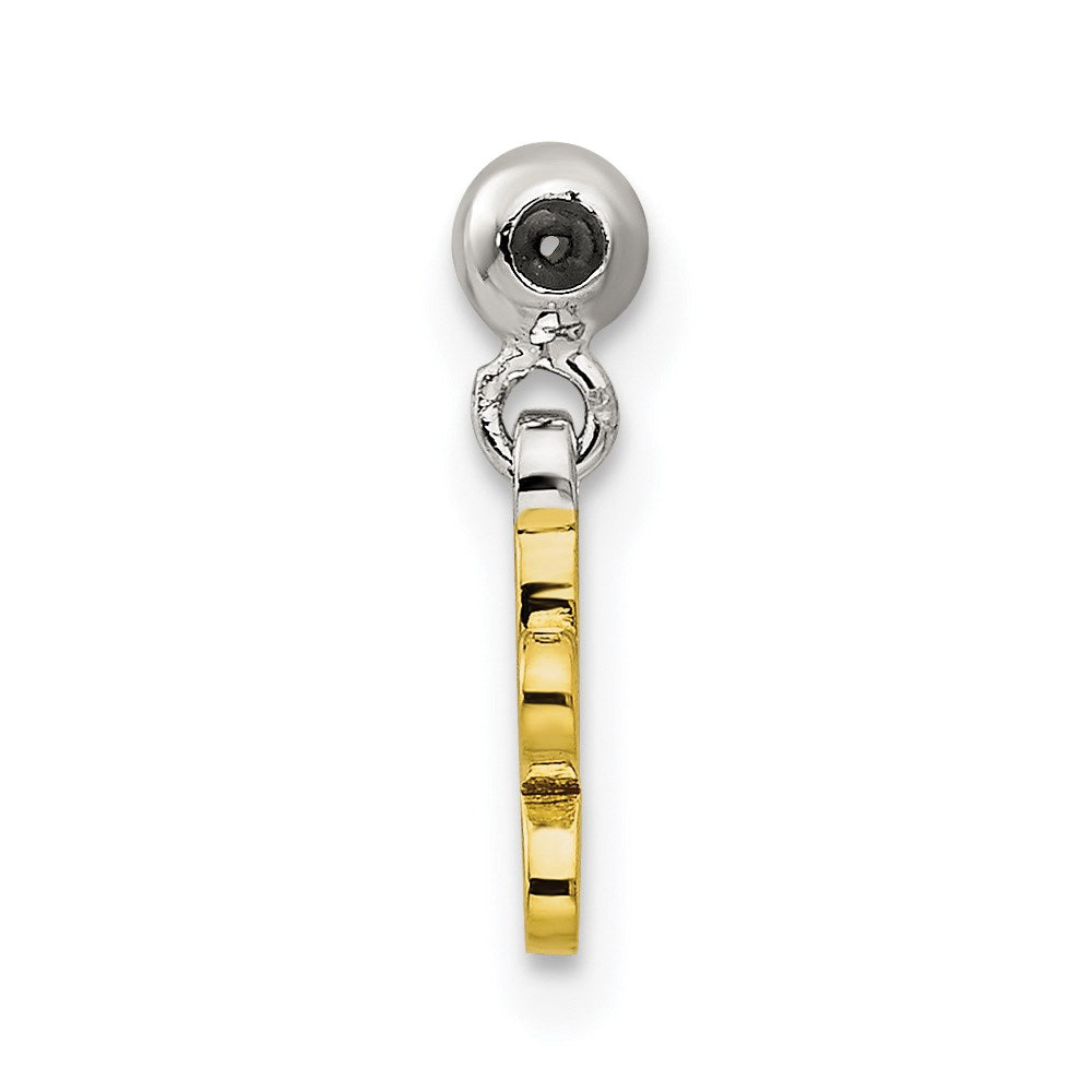 Mio Memento Sterling Silver Gold-tone Pink Enamel Flower Charm