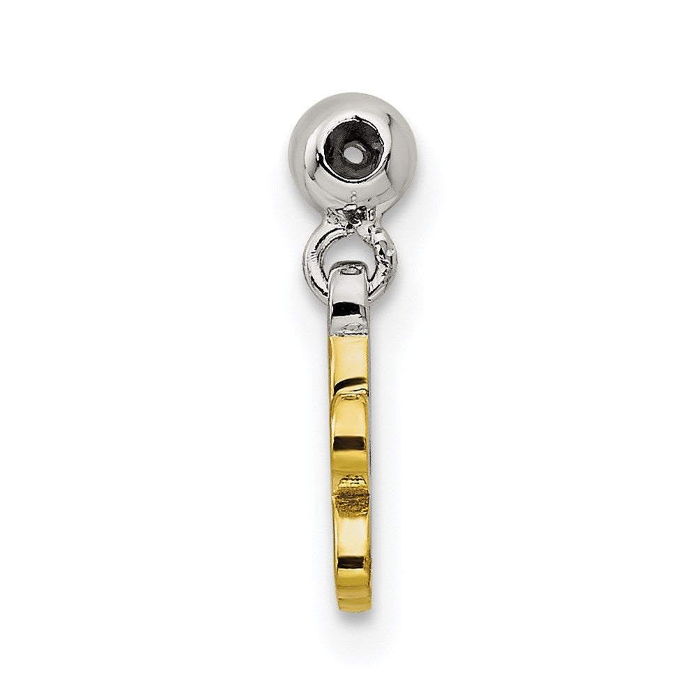 Mio Memento Sterling Silver Gold-tone Blue Enamel Flower Charm