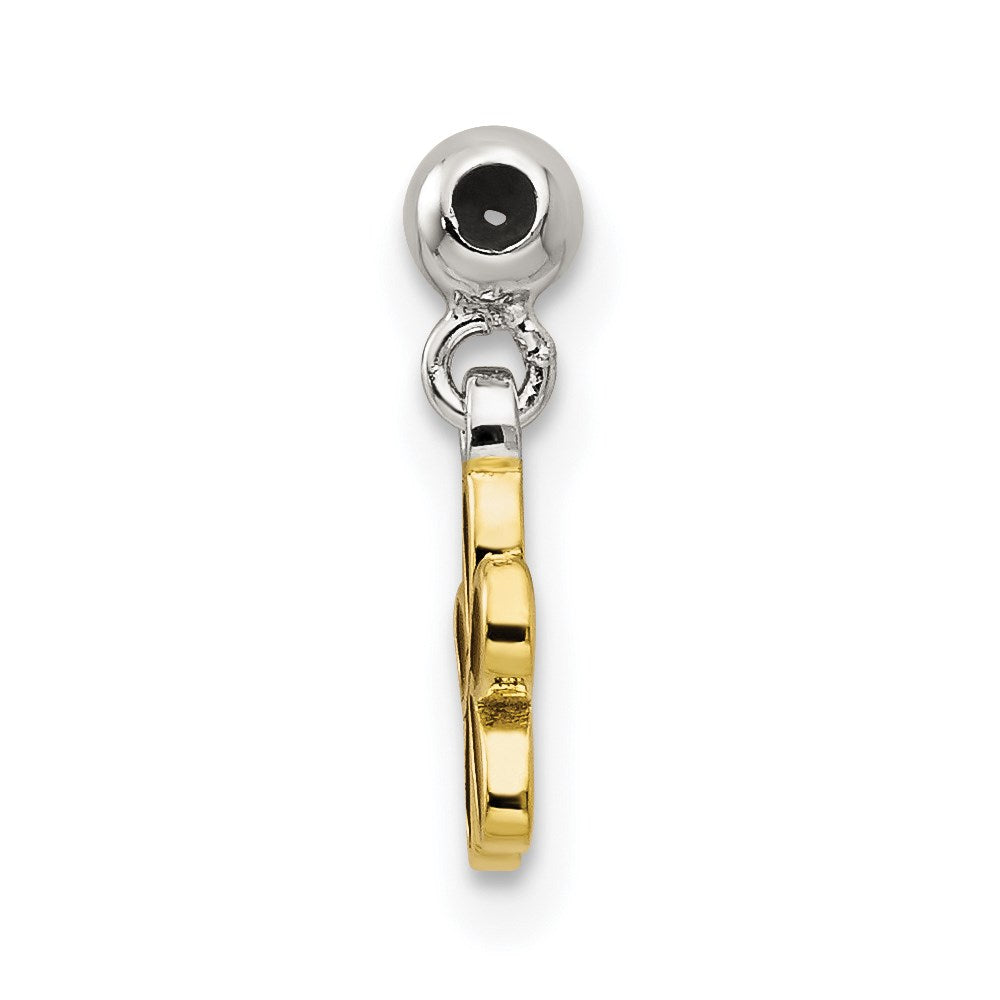Mio Memento Sterling Silver Gold-tone Red Enamel Flower Charm