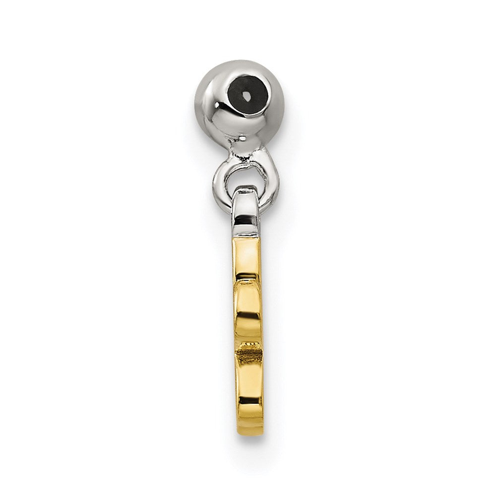 Mio Memento Sterling Silver Gold-tone Yellow Enamel Flower Charm