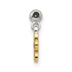 Mio Memento Sterling Silver Gold-tone Green Enamel Flower Charm