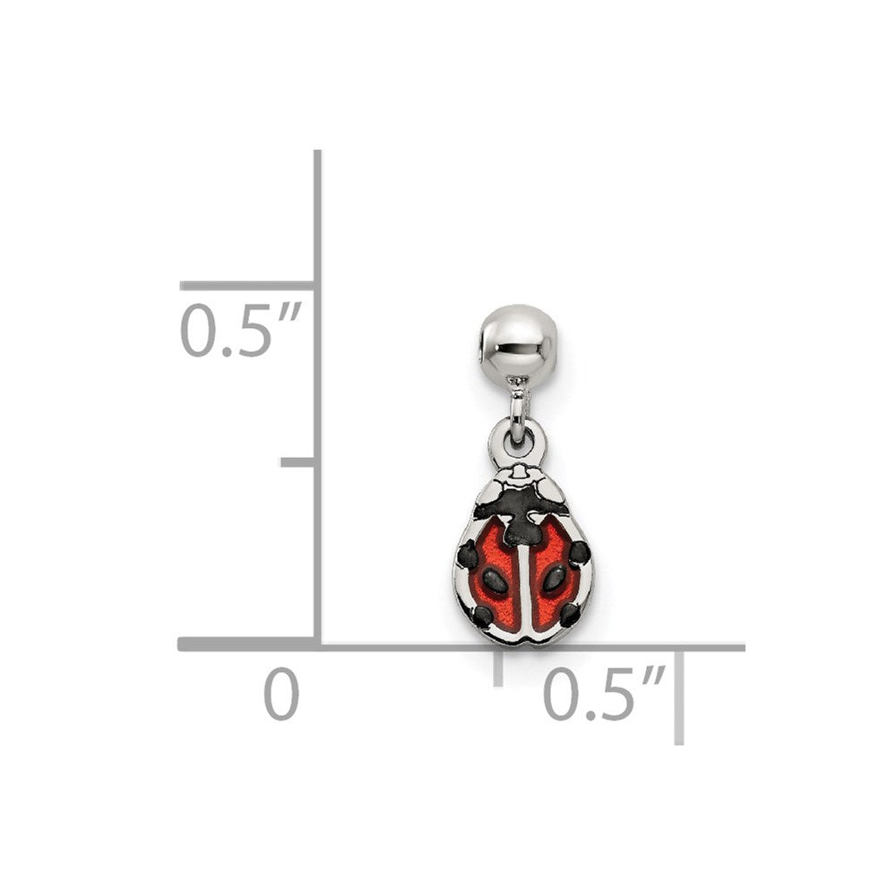 Mio Memento Sterling Silver Enamel Dangle Ladybug Charm