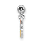 Mio Memento Sterling Silver Rhodium-plated Rose-tone and Gold-tone Bell Charm