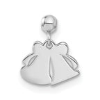 Mio Memento Sterling Silver Rhodium-plated Rose-tone and Gold-tone Bell Charm