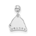 Mio Memento Sterling Silver Enamel with CZ Dangle Santa Hat Charm