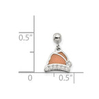 Mio Memento Sterling Silver Enamel with CZ Dangle Santa Hat Charm