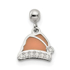 Mio Memento Sterling Silver Enamel with CZ Dangle Santa Hat Charm
