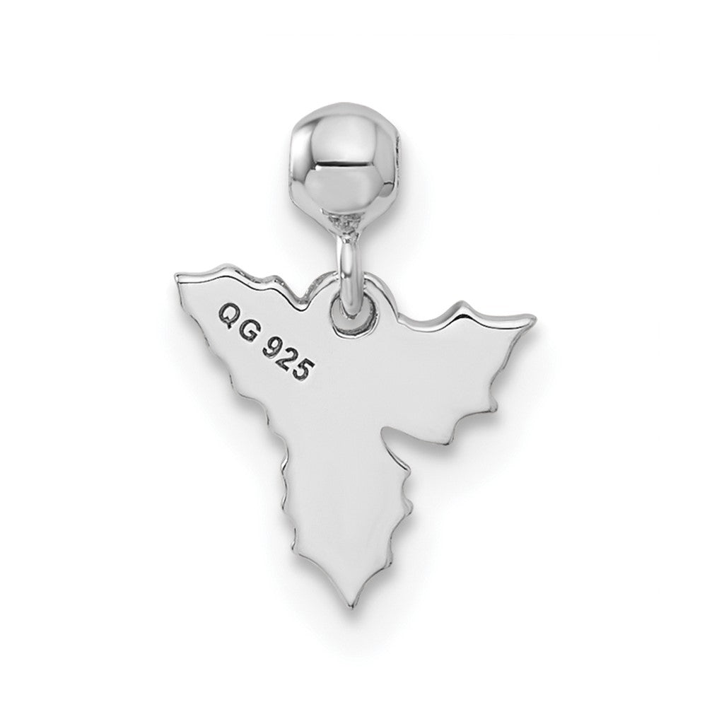 Mio Memento Sterling Silver Rhodium-plated Rose-tone Enamel Mistletoe Charm