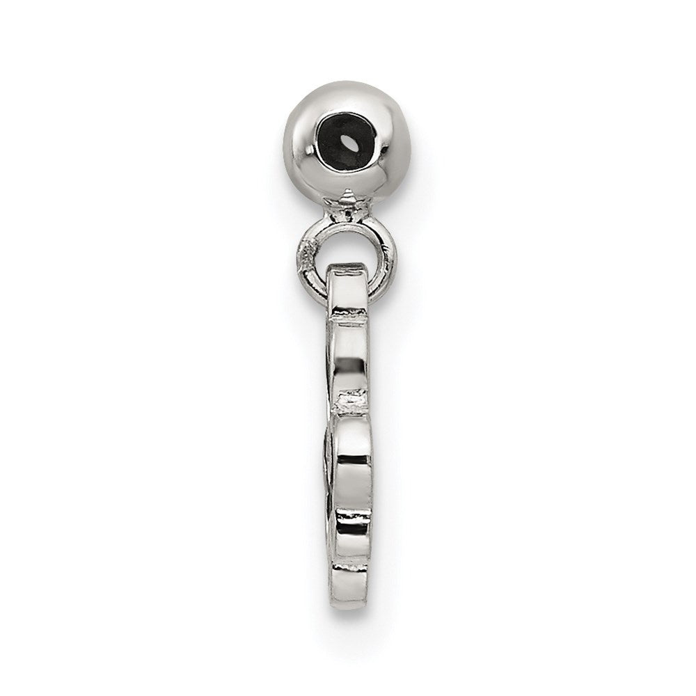Mio Memento Sterling Silver Enamel with CZ Dangle Clover Charm