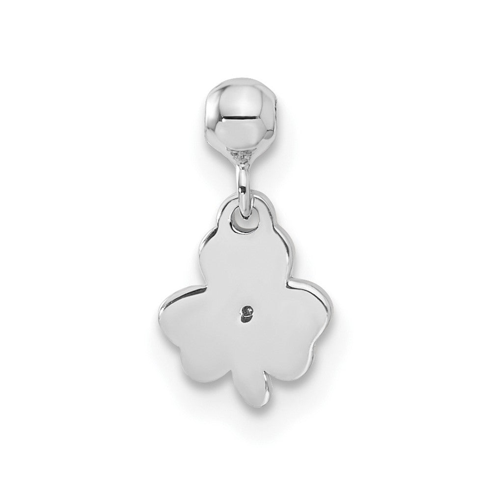 Mio Memento Sterling Silver Enamel with CZ Dangle Clover Charm