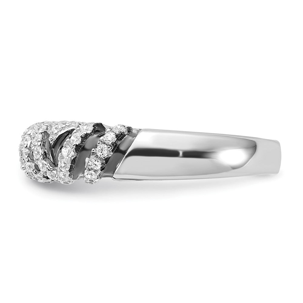 Sterling Silver w/ Black Rhodium & CZ True Fire Ring