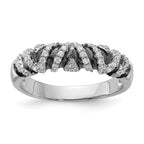 Sterling Silver w/ Black Rhodium & CZ True Fire Ring
