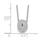 Brilliant Embers Sterling Silver Rhodium-plated 122 Stone 18 inch Micro Pav‚ CZ Love Knot Necklace with 2 Inch Extender