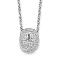 Brilliant Embers Sterling Silver Rhodium-plated 122 Stone 18 inch Micro Pav‚ CZ Love Knot Necklace with 2 Inch Extender