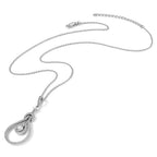 Brilliant Embers Sterling Silver Rhodium-plated 109 Stone 18 inch Micro Pav‚ CZ Polished Necklace with 2 Inch Extender