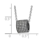 Sterling Silver Black Rhodium CZ Circle Bead True Fire Necklace
