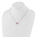 Brilliant Embers Sterling Silver Rose Gold-plated Pink CZ w/ 2in ext Necklace