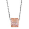 Brilliant Embers Sterling Silver Rose Gold-plated Pink CZ w/ 2in ext Necklace