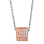 Brilliant Embers Sterling Silver Rose Gold-plated Pink CZ w/ 2in ext Necklace