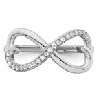 Brilliant Embers Sterling Silver Rhodium-plated 20 Stone Micro Pav‚ CZ Heart Ring
