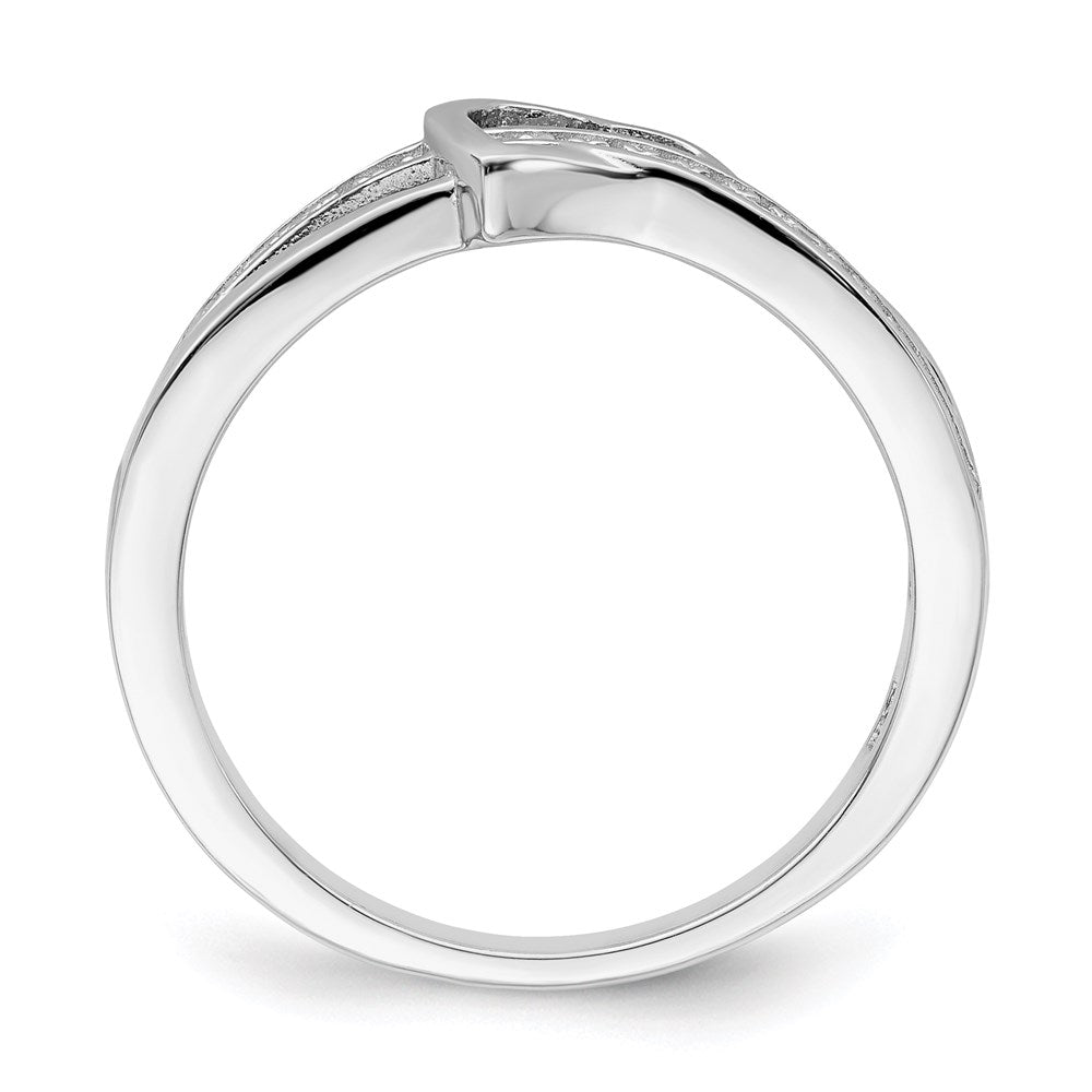 Brilliant Embers Sterling Silver Rhodium-plated 20 Stone Micro Pav‚ CZ Heart Ring