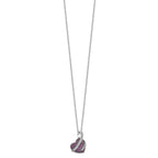 Brilliant Embers Sterling Silver Rhodium-plated 68 Stone 18 inch Micro Pav‚ Pink and White CZ Heart Necklace with 2 Inch Extender