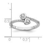 Brilliant Embers Sterling Silver Rhodium-plated 21 Stone Micro Pav‚ CZ Heart Ring