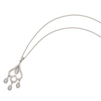 Sterling Silver & CZ Brilliant Embers Heart w/Teardrop Necklace