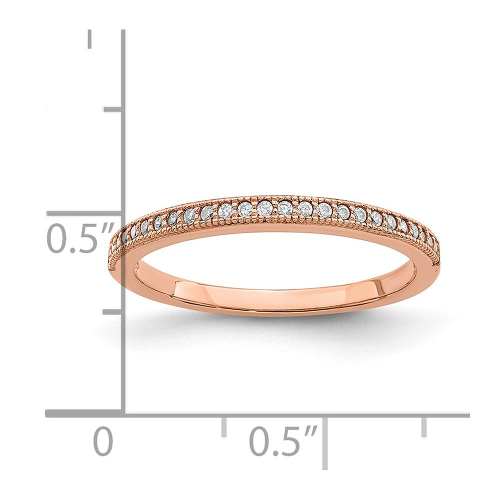 Brilliant Embers Sterling Silver Rose Gold-plated 25 Stone Micro Pav‚ CZ Polished Ring