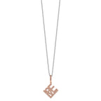 Brilliant Embers Sterling Silver Rose Gold-plated 68 Stone 18 inch Micro Pav‚ CZ  LOVE Necklace with 2 Inch Extender