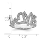 Brilliant Embers Sterling Silver Rhodium-plated 63 Stone Micro Pav‚ CZ Polished Love Ring