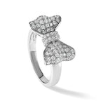 Brilliant Embers Sterling Silver Rhodium-plated 71 Stone Micro Pav‚ CZ Bow Ring