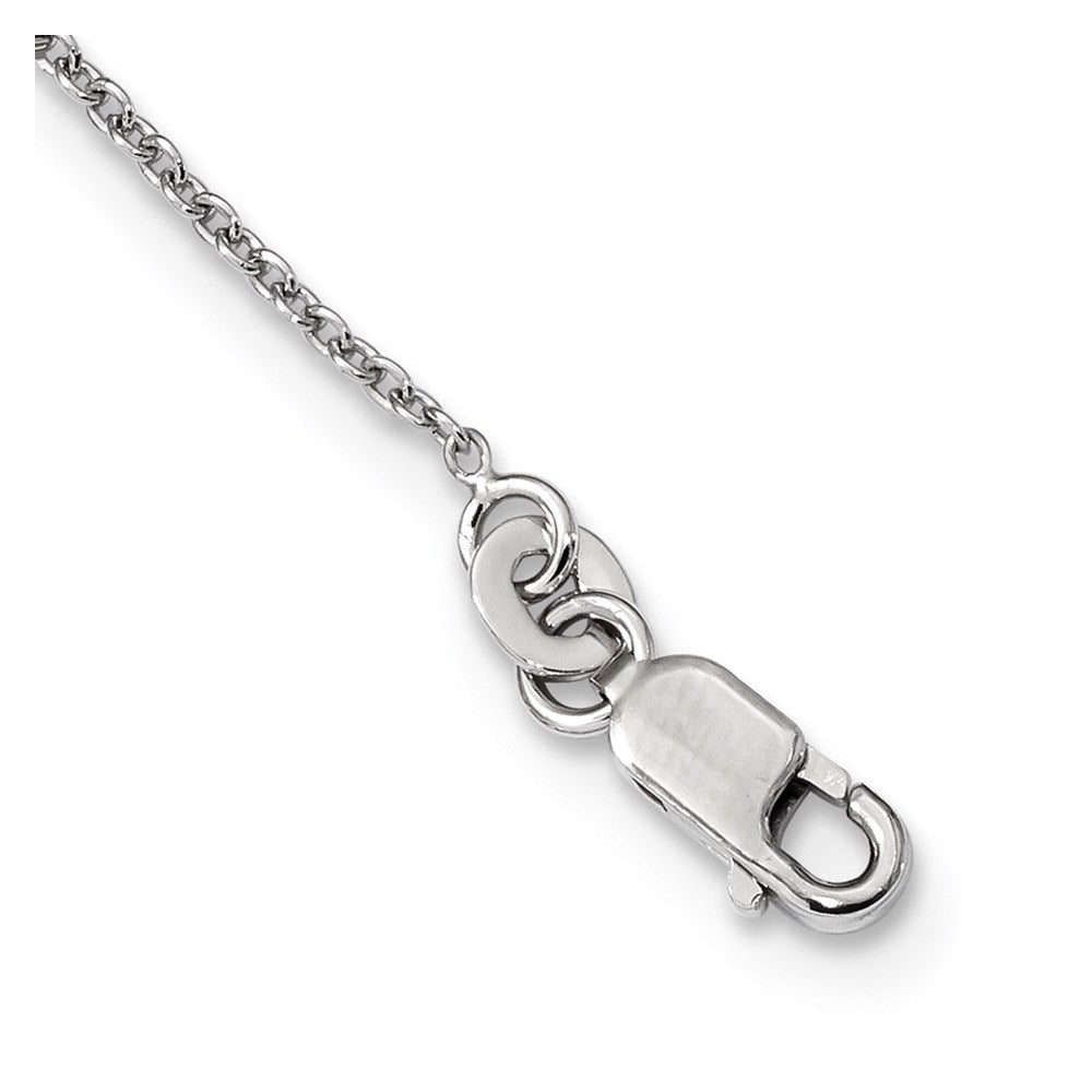 Brilliant Embers Sterling Silver Rhodium-plated Polished CZ Butterfly w/ 2in ext Necklace