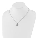 Brilliant Embers Sterling Silver Rhodium-plated Polished CZ Butterfly w/ 2in ext Necklace