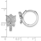 Brilliant Embers Sterling Silver Rhodium-plated 64 Stone Micro Pav‚ CZ Butterfly Hinged Hoop Earrings