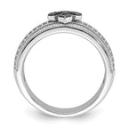 Sterling Silver & CZ True Fire Polished Cross Ring