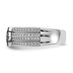 Sterling Silver & CZ True Fire Polished Cross Ring