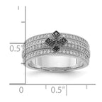 Sterling Silver & CZ True Fire Polished Cross Ring
