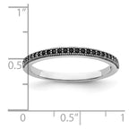 Brilliant Embers Sterling Silver Rhodium-plated 25 stone Micro Pav‚ Black CZ Polished Ring