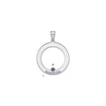 SSilver/Rh-plated 1 Birthstone Circle w/ 14k Bezel Family Pendant
