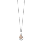 Brilliant Embers Sterling Silver Rose Gold-plated Rhodium-plated 105 Stone 18 inch Micro Pav‚ CZ Necklace with 2 Inch Extender